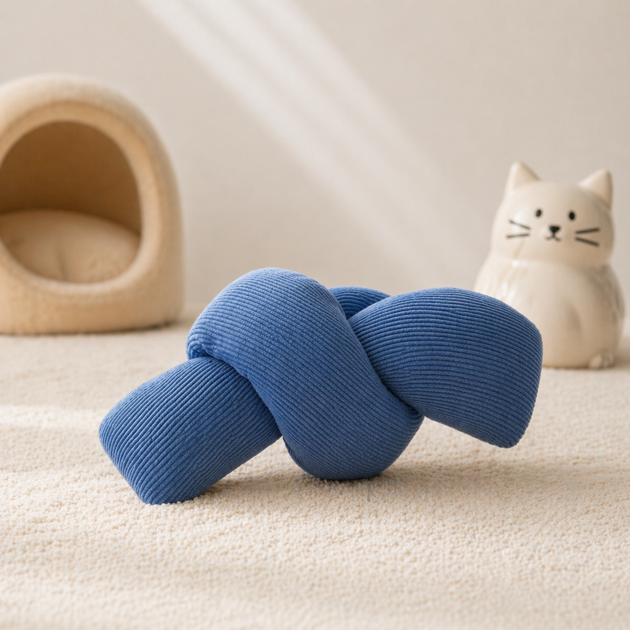 Plush Cat Kick Toy with Catnip & Crinkle Sound | Soft Knot Chew Toy for Cats & Kittens