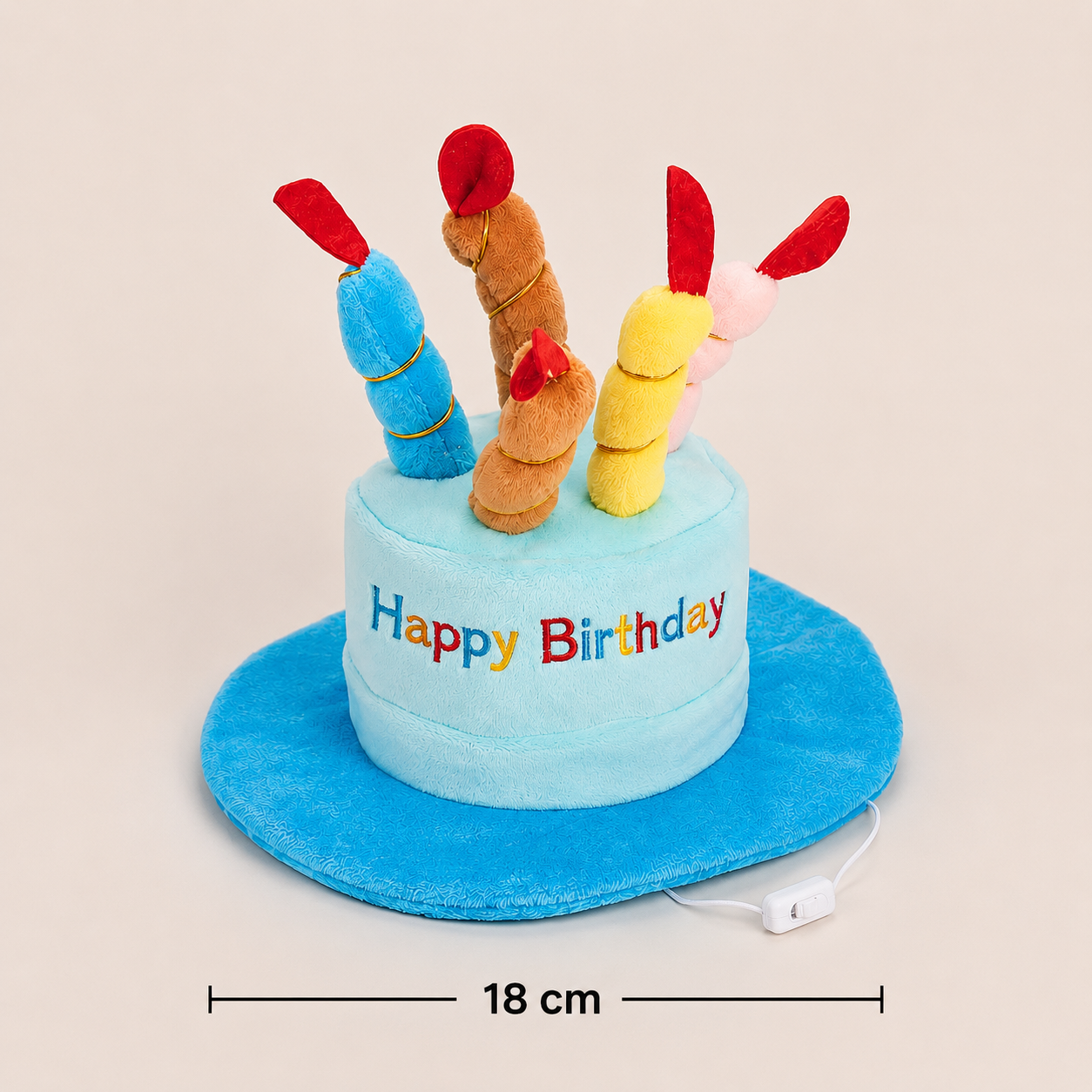 Pet Birthday Hat with Colorful Candles – Adjustable Birthday Costume for Cats & Dogs