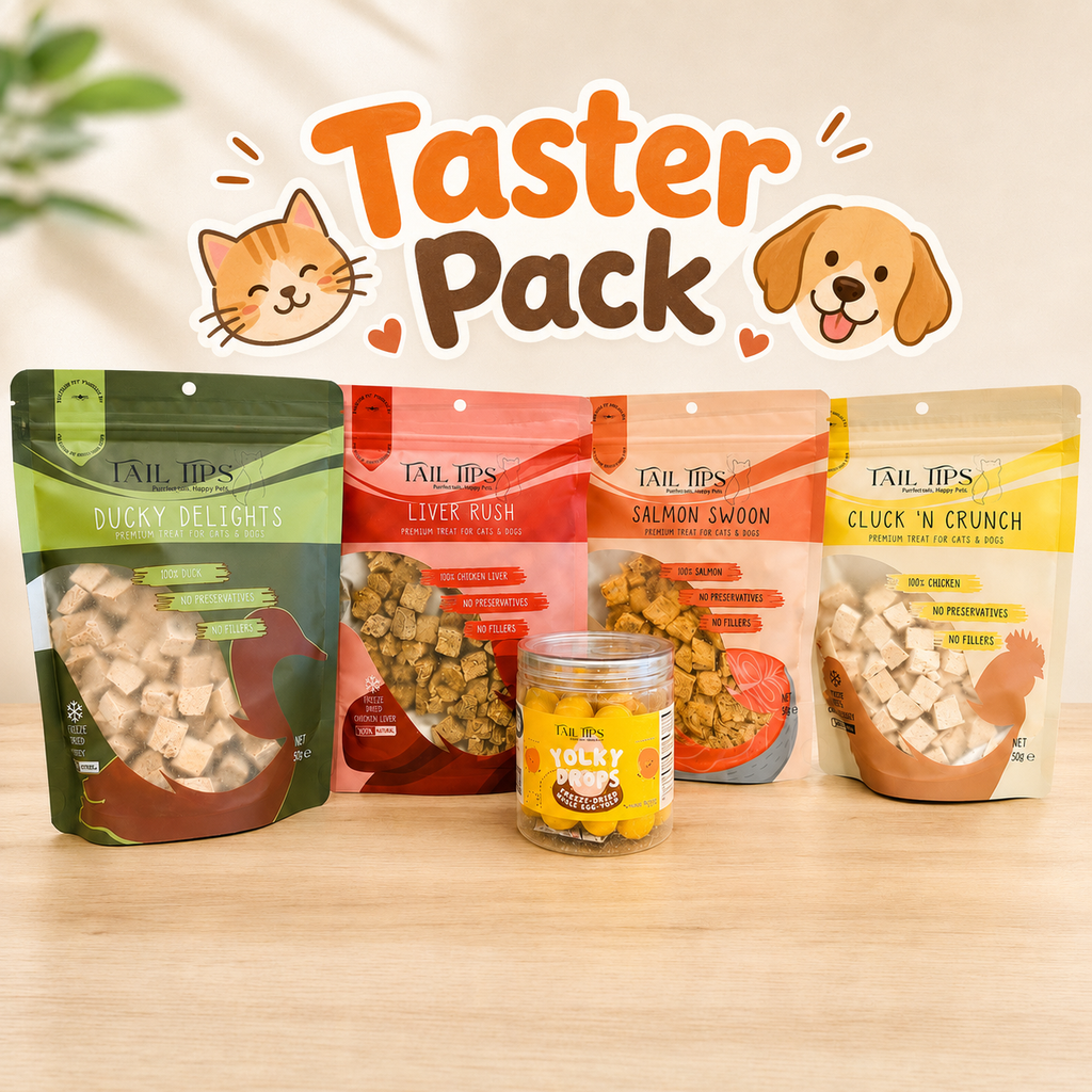Taster Pack - 5 Freeze-Dried Pet Treats | Try All Flavours | Tail Tips UK