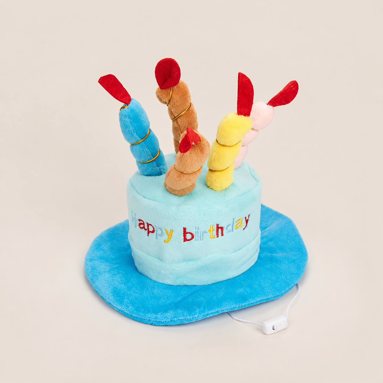 Pet Birthday Hat with Colorful Candles – Adjustable Birthday Costume for Cats & Dogs