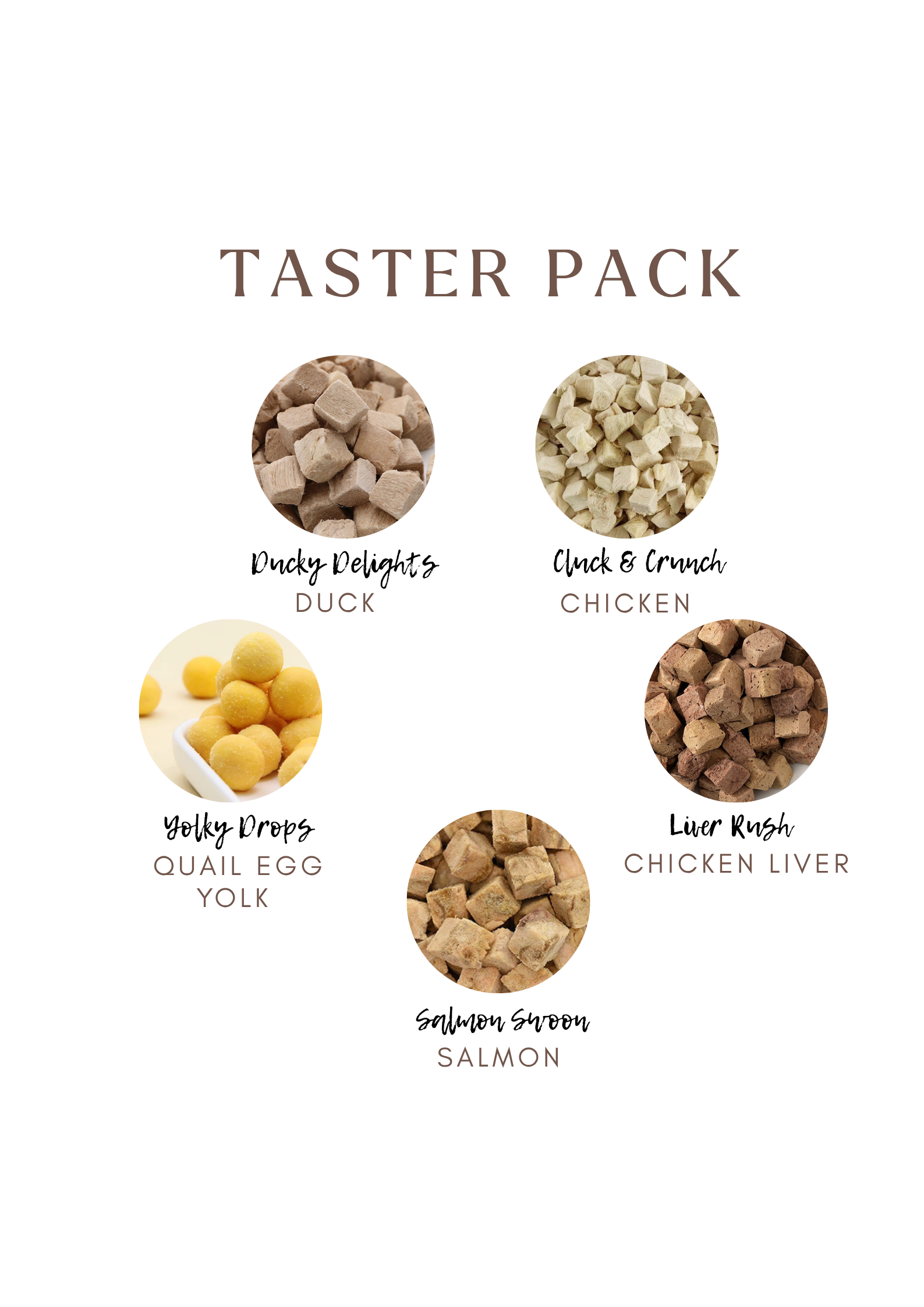 Taster Pack - 5 Freeze-Dried Pet Treats | Try All Flavours | Tail Tips UK