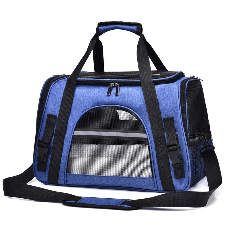 Foldable Cats & Dogs Carrier Bag–Soft Mesh Travel Carrier.