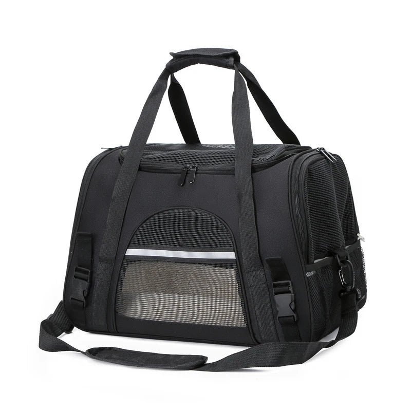 Foldable Cats & Dogs Carrier Bag–Soft Mesh Travel Carrier.